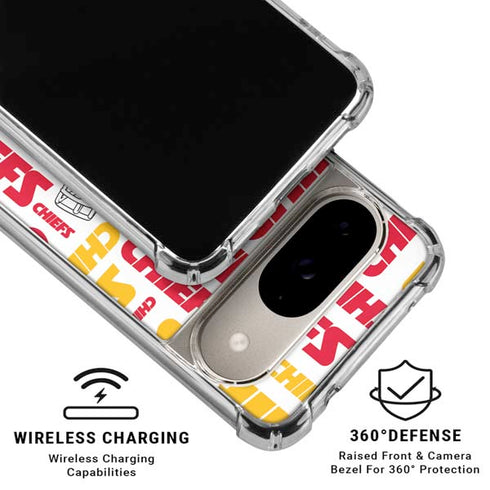 NFL Kansas City Chiefs White Blast Google Pixel 10 Clear Case